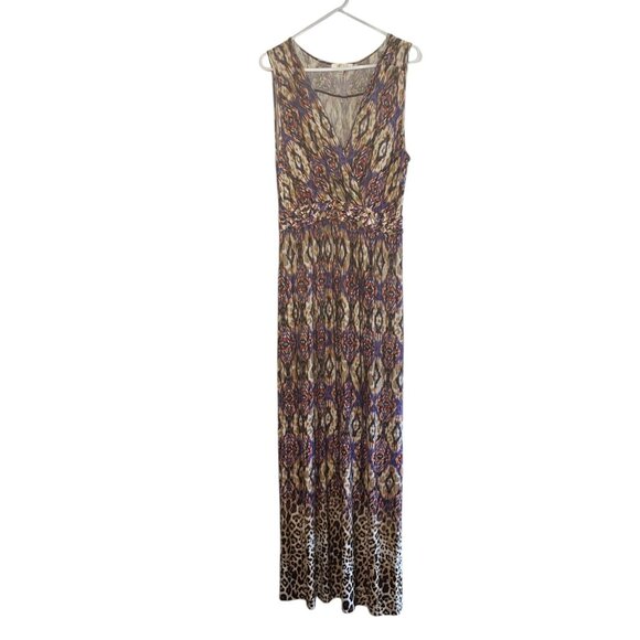 Spense Women's Maxi Dress XL Multicolor Viscose Spandex Patterned Leopard Print - Picture 1 of 8